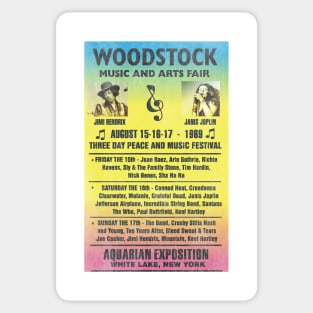 Woodstock 1969 Rainbow Poster Sticker